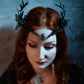 Black Flower Antler Crown for Gothic Fairy Looks - view 4