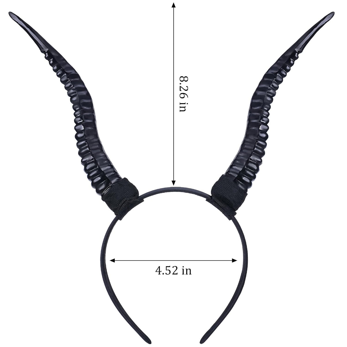 Black Devil Horns Headband – Removable Sheep Horn Headpiece