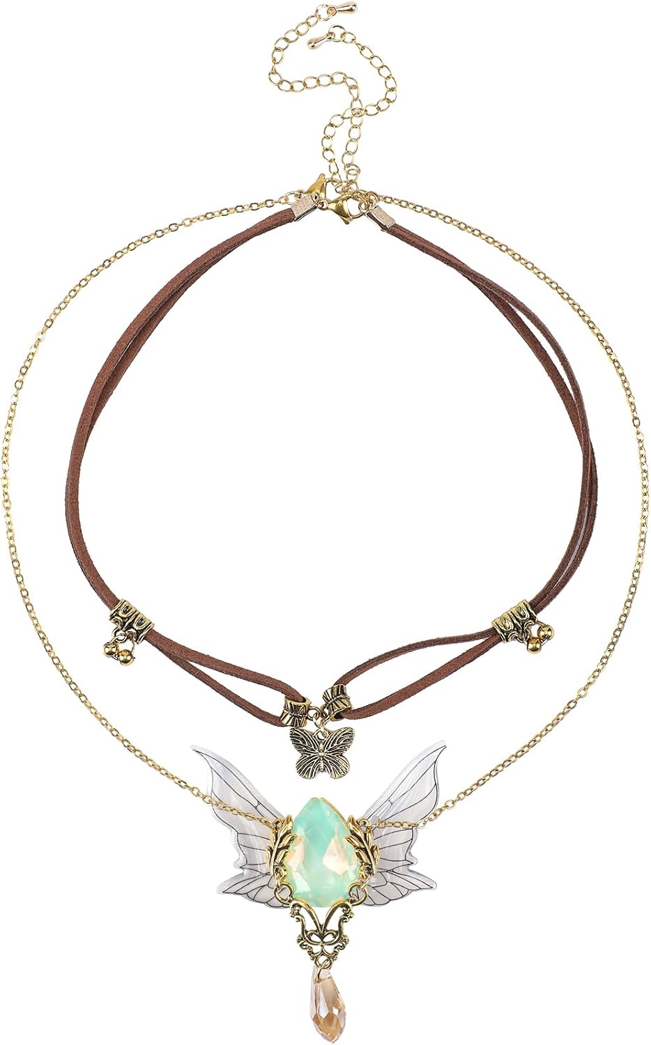 Layered Butterfly Necklace for Women Renaissance Vintage Hippie