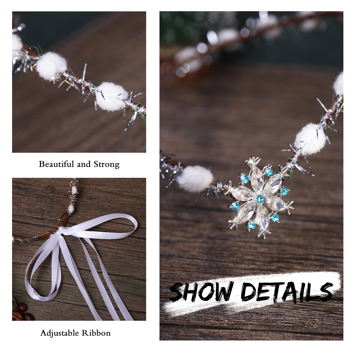 Christmas Headpiece: White Snowflake Crown