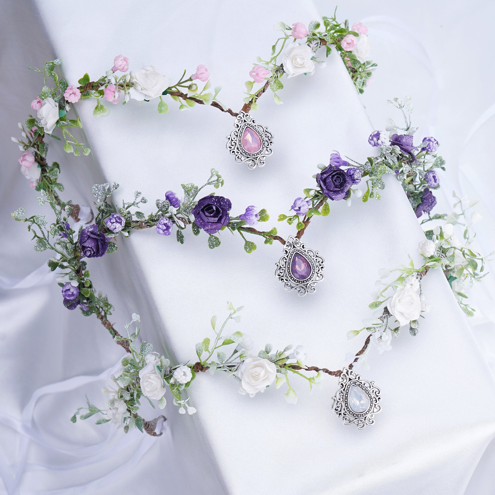lavender flower crown wedding MOSTORY Woodland Fairy Flower Crown Girl