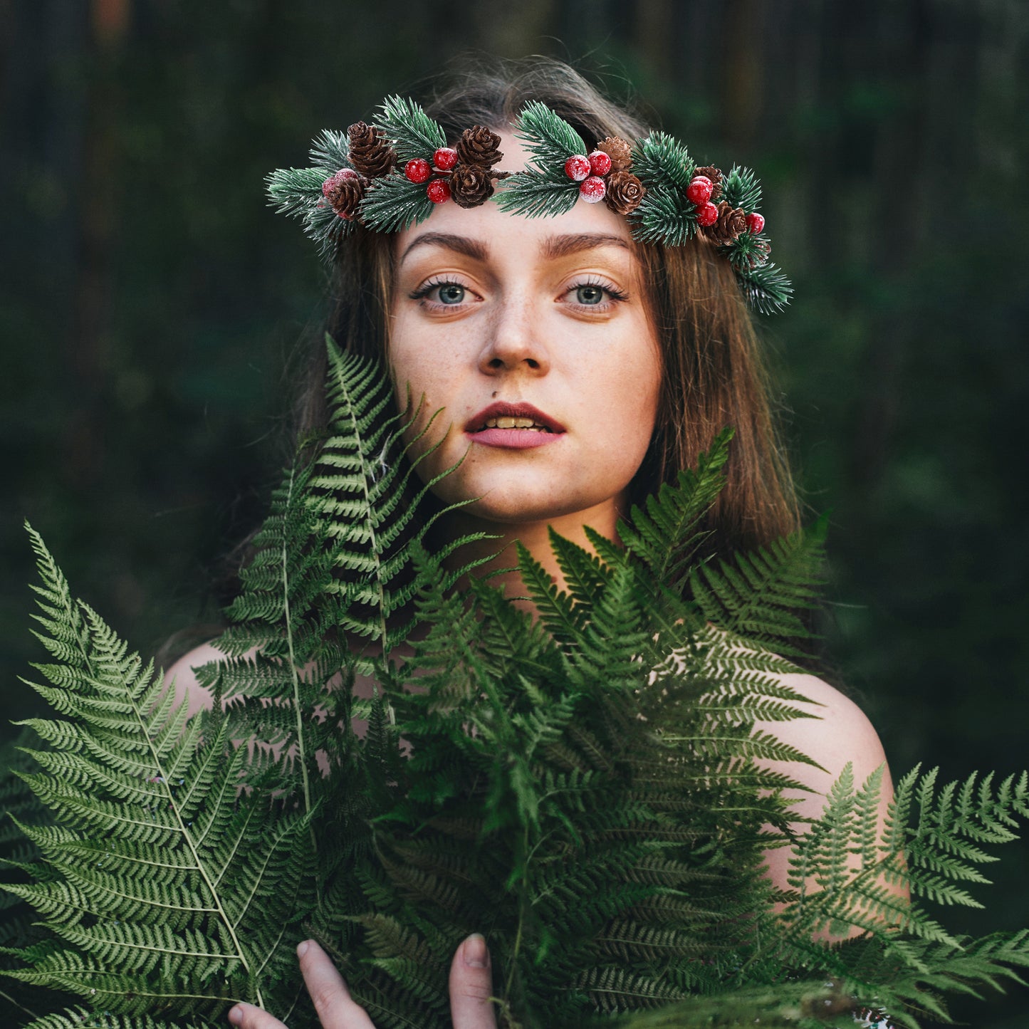 Christmas Flower Crown: Pine Twig Circlet Headband