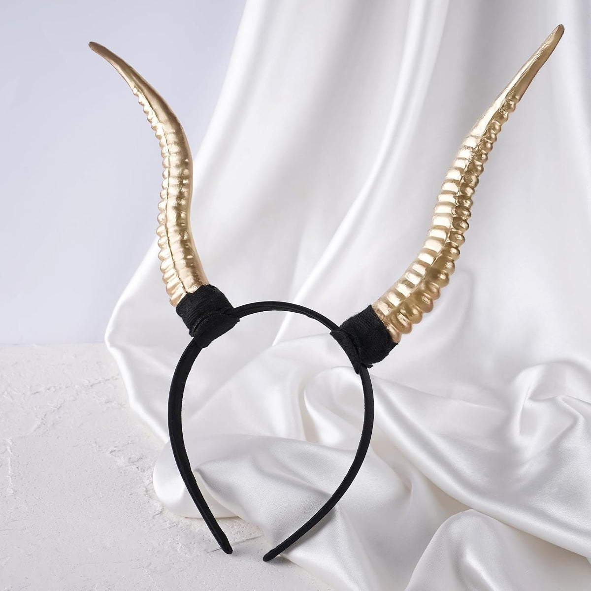 MOSTORY Gold Antelope Horns Headband - Detachable Cosplay