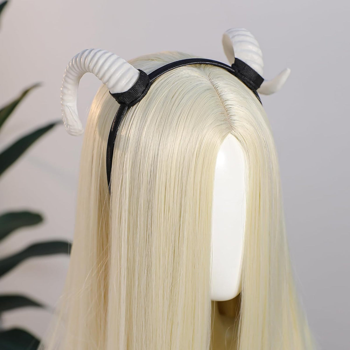 MOSTORY Black Demon Horns Headband | Devil Sheep Goat Horns
