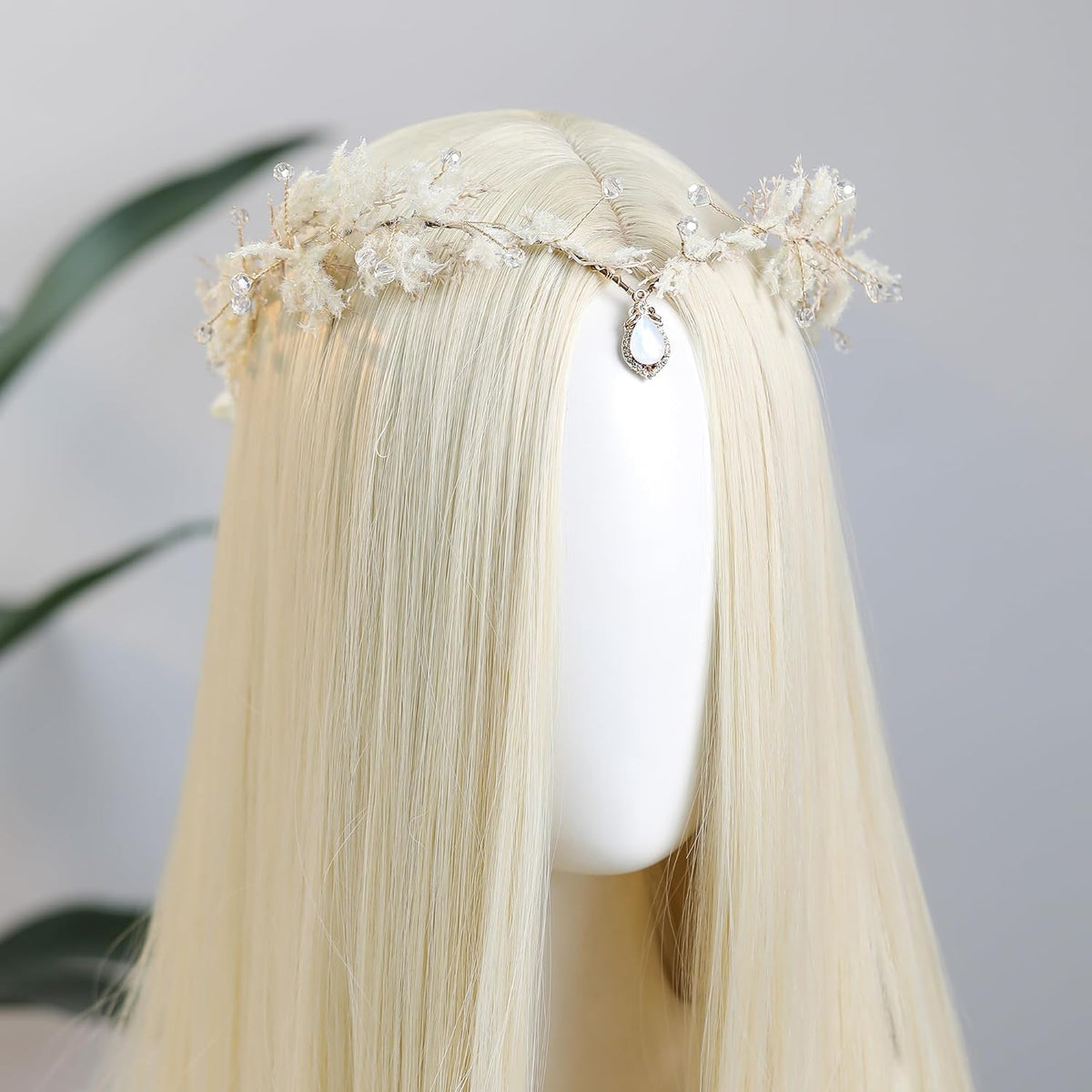 MOSTORY Brown Flower Fairy Crown Headpiece with Crystals