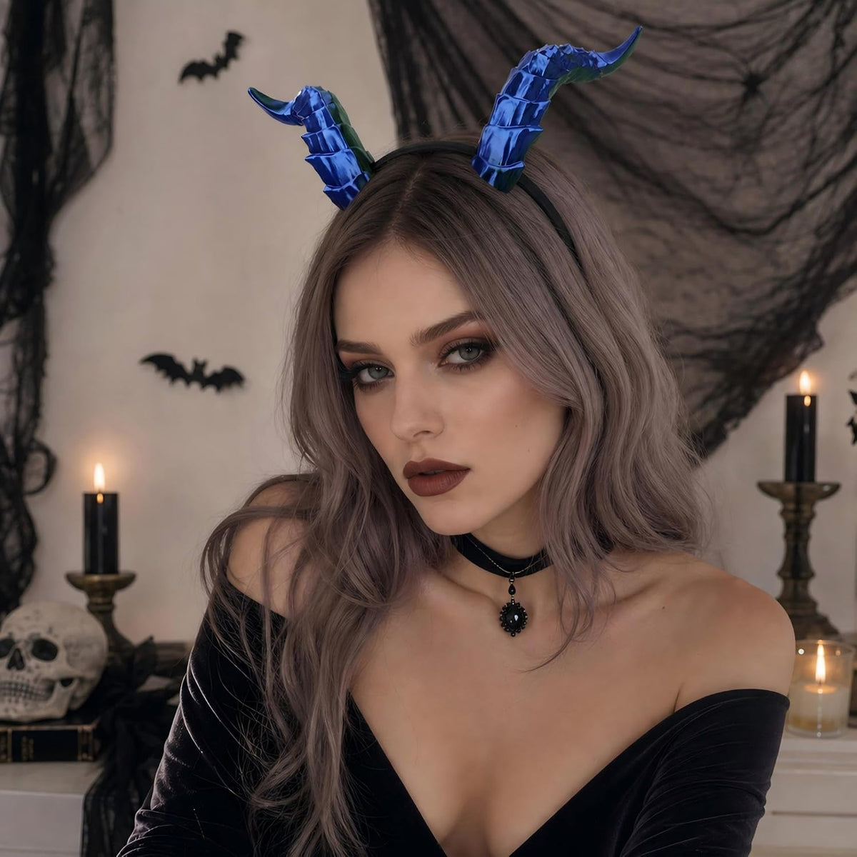 MOSTORY 3D Black Bronze Devil Horns Headband