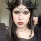Black Flower Antler Crown for Gothic Fairy Looks - view 2