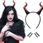MOSTORY Gold Demon Horns Headband for Women Cosplay