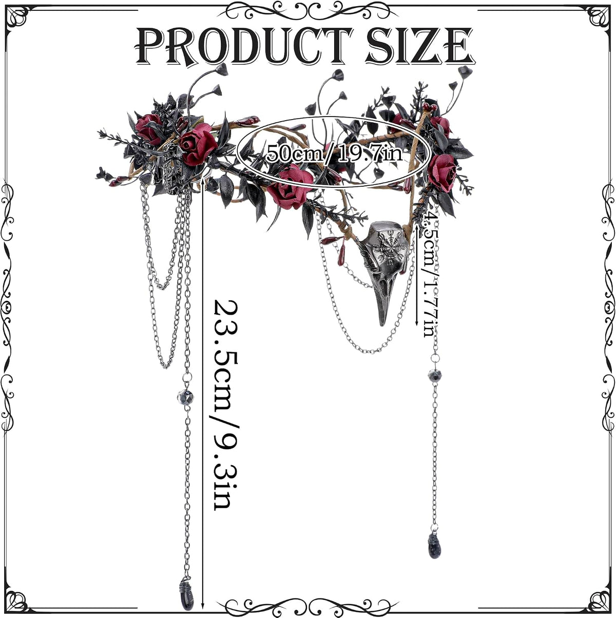 MOSTORY Gothic Crown Crow Headpiece for Women