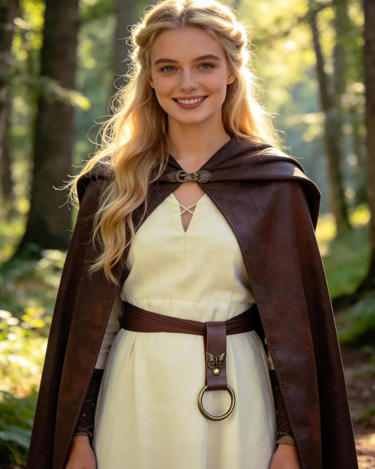 MOSTORY 2 Pcs Brown Viking Renaissance Skirt Hike