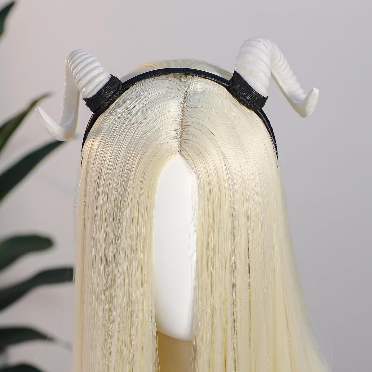 MOSTORY White Sheep Horns Headband for Men & Women