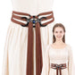 MOSTORY Medieval Woven Cloth Belt with Moon Buckle