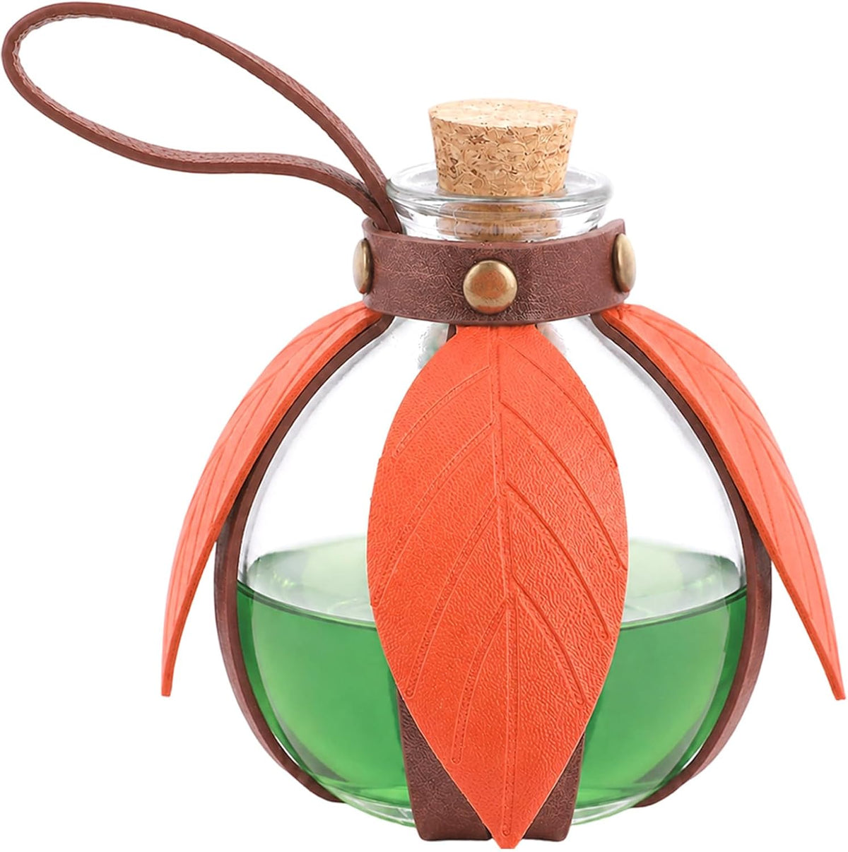 Medieval Potion Bottle with Orange Leaf