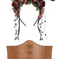 MOSTORY Black Corset Belt & Flower Antler Headband Set