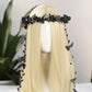 MOSTORY Gothic Elf Flower Wreath Headband – Black Witch Headpiece