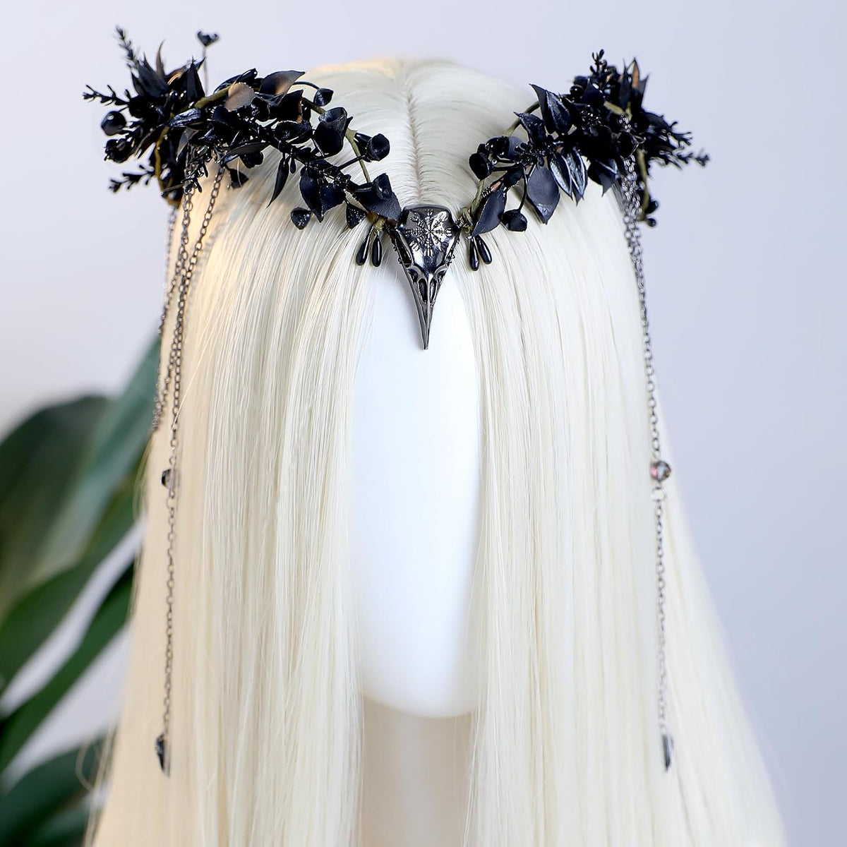 MOSTORY Gothic Crow Headpiece Witch Crown for Women