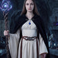 MOSTORY Medieval Woven Cloth Belt with Moon Buckle