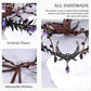 MOSTORY Gothic Black Fairy Crown - Dark Elf Floral Circlet