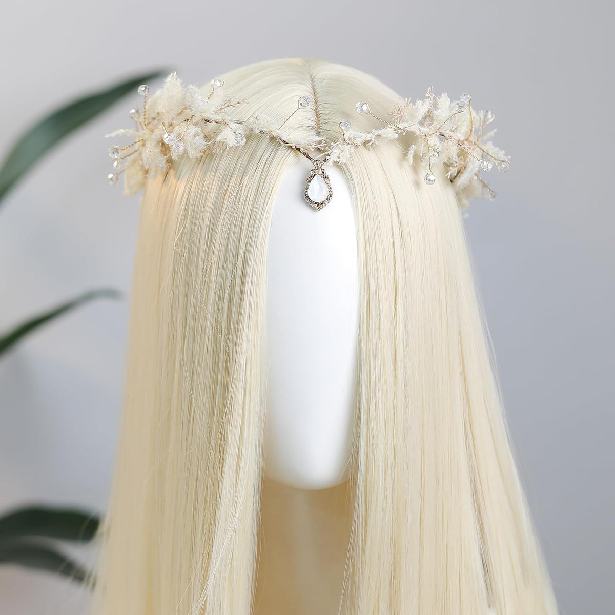 MOSTORY Brown Flower Fairy Crown Headpiece with Crystals