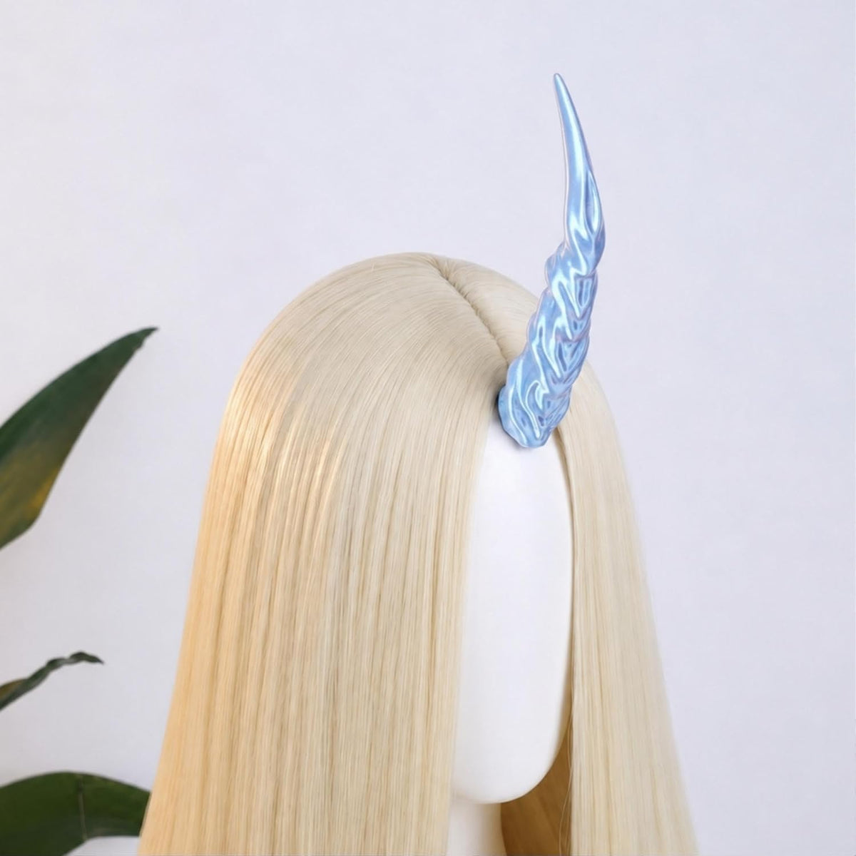 MOSTORY 3D White Blue Devil Horn Adult Halloween Cosplay