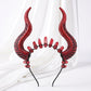 Black Devil Horns Headband with Raw Quartz
