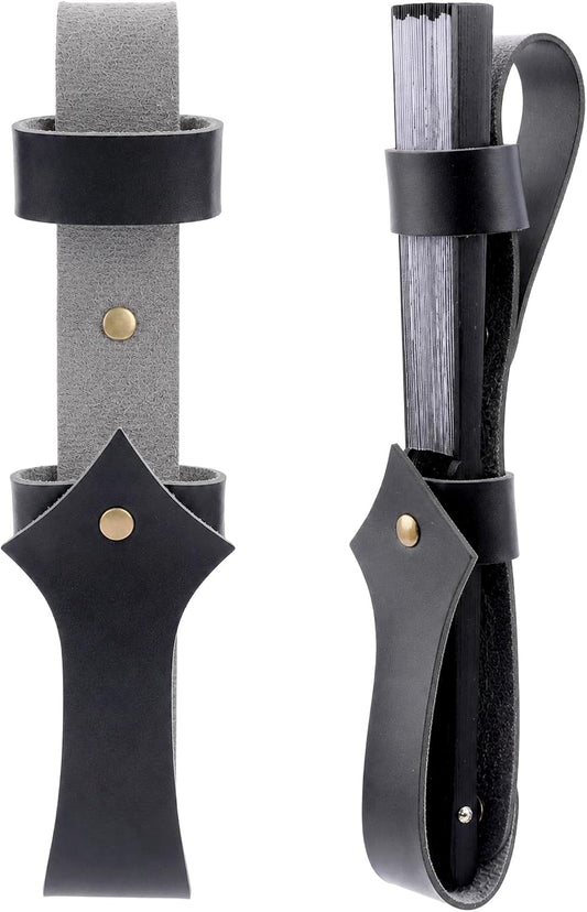 Medieval Leather Fan Holster Belt Holder for Renaissance Cosplay