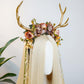 MOSTORY Purple Flower Deer Antler Headband with Vines