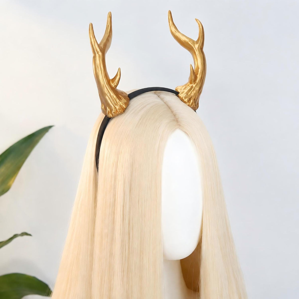 MOSTORY 3D Gold Dragon Devil Horns Headband for Adults