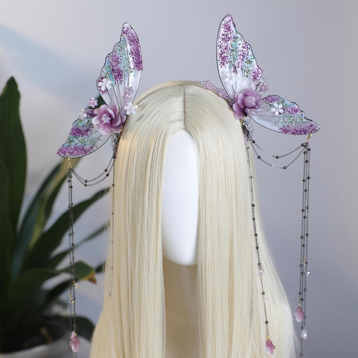 Flower Butterfly Fairy Headband with Tassel