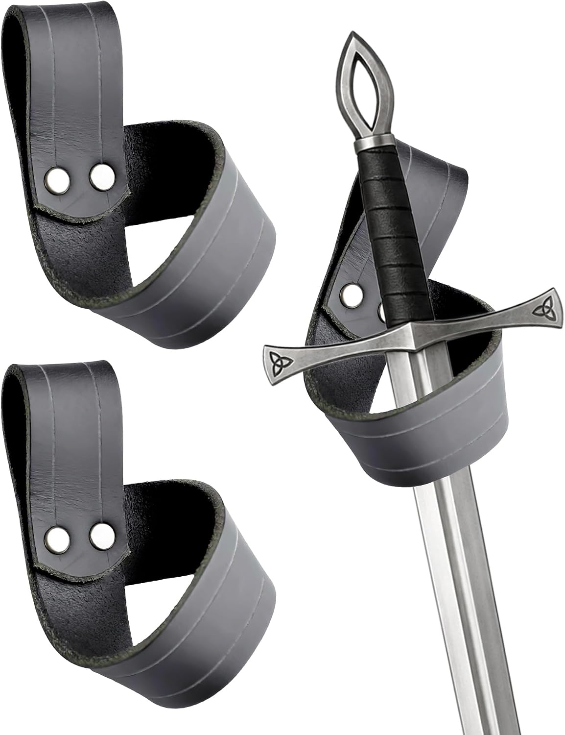 Renaissance Sword Frog Holster 2 Pcs Leather Renfaire Cosplay