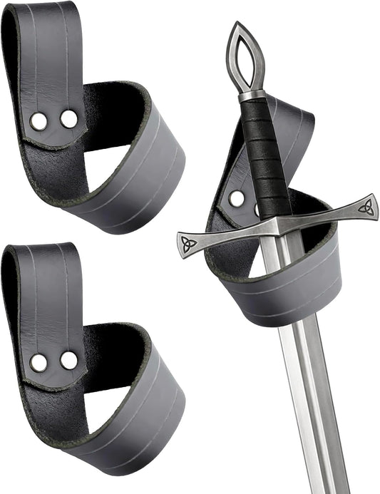 Renaissance Sword Frog Holster 2 Pcs Leather Renfaire Cosplay