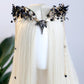 MOSTORY Black Raven Elf Crown – Gothic Tassel Headpiece