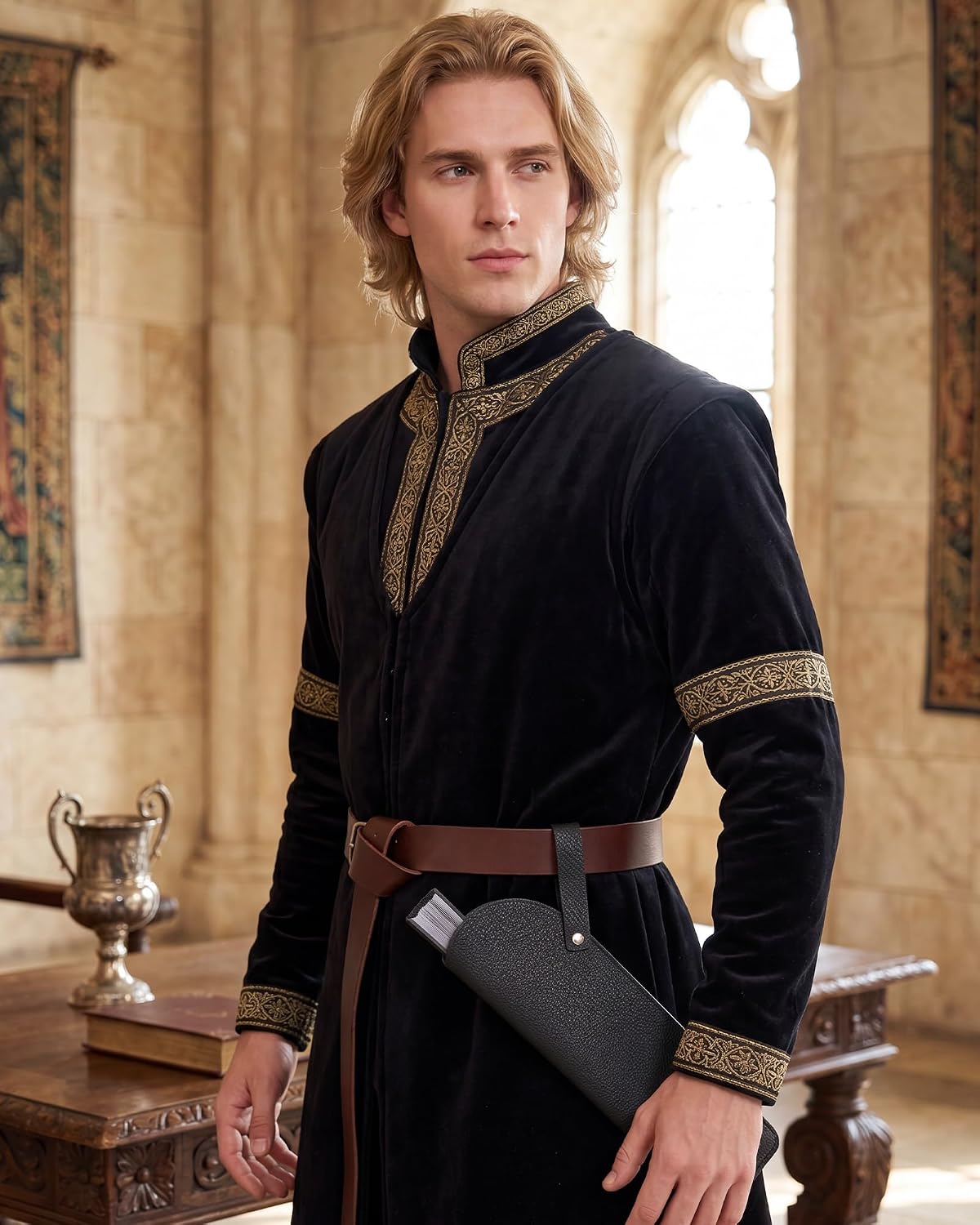Renaissance Leather Fan Holster for Renfaire Cosplay