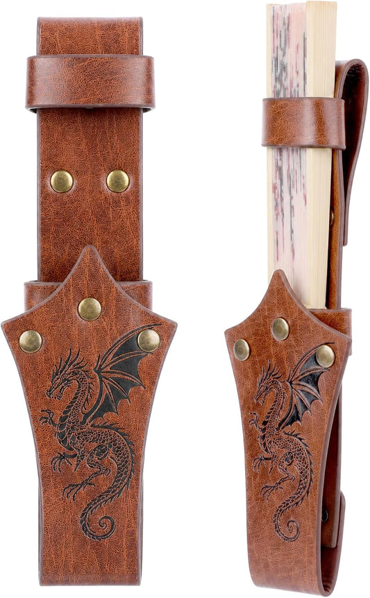 Renaissance Leather Fan Holster for Renfaire & Viking Costume
