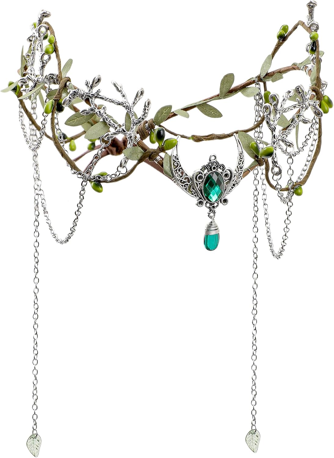 MOSTORY Purple Fairy Crown for Women, Woodland Elf Headpiece, Tassel