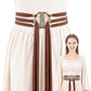 MOSTORY Women's Medieval Woven Belt with Double Snake Buckle