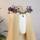 MOSTORY Gothic Black Fairy Crown - Dark Elf Floral Circlet