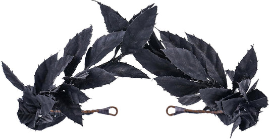 MOSTORY Black Greek Laurel Crown - Handmade Dark Leaf Headband
