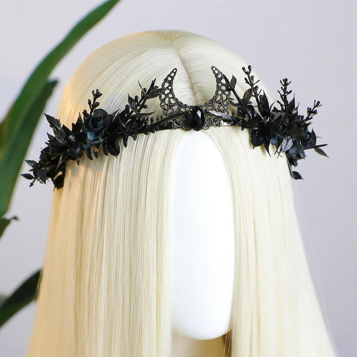 Black Moon Flower Crown – Gothic Renaissance Circlet
