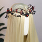 MOSTORY Gothic Crystal Crown Headband Dark Red Raw Quartz Circlet