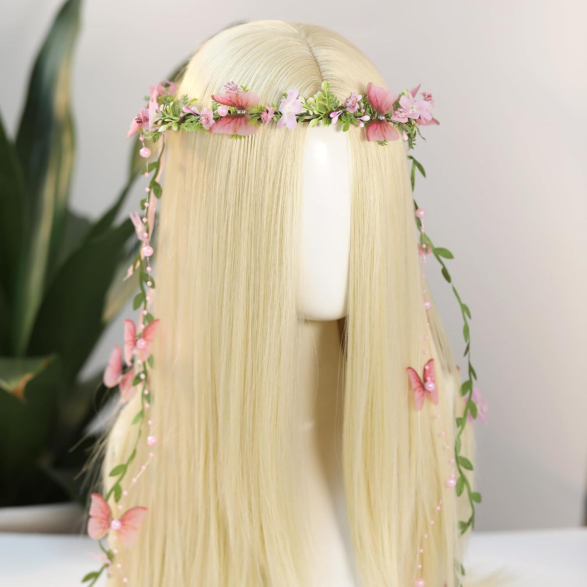 MOSTORY Blue Flower Fairy Headpiece – Woodland Elf Crown