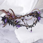 MOSTORY Gothic Black Fairy Crown - Dark Elf Floral Circlet