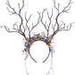 Woodland Fairy Branch Headband – Green Floral Antler Headpiece