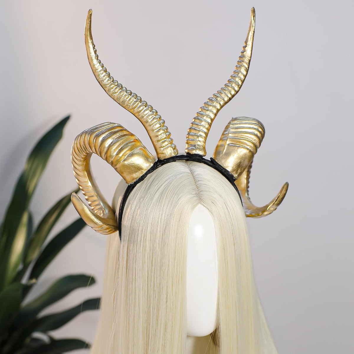 MOSTORY Black Devil Horns Headband for Gothic Cosplay & Renfaire