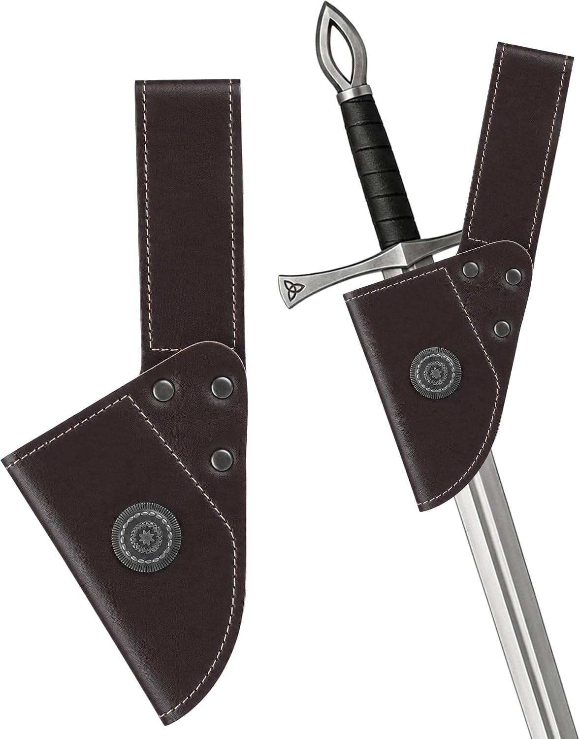 MOSTORY Brown Viking Sword Frog Holster for Medieval Cosplay