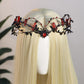 MOSTORY Gothic Crystal Crown Headband Dark Red Raw Quartz Circlet