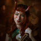MOSTORY Red Devil Horns Headband, Gradient Demon Horns for Adults