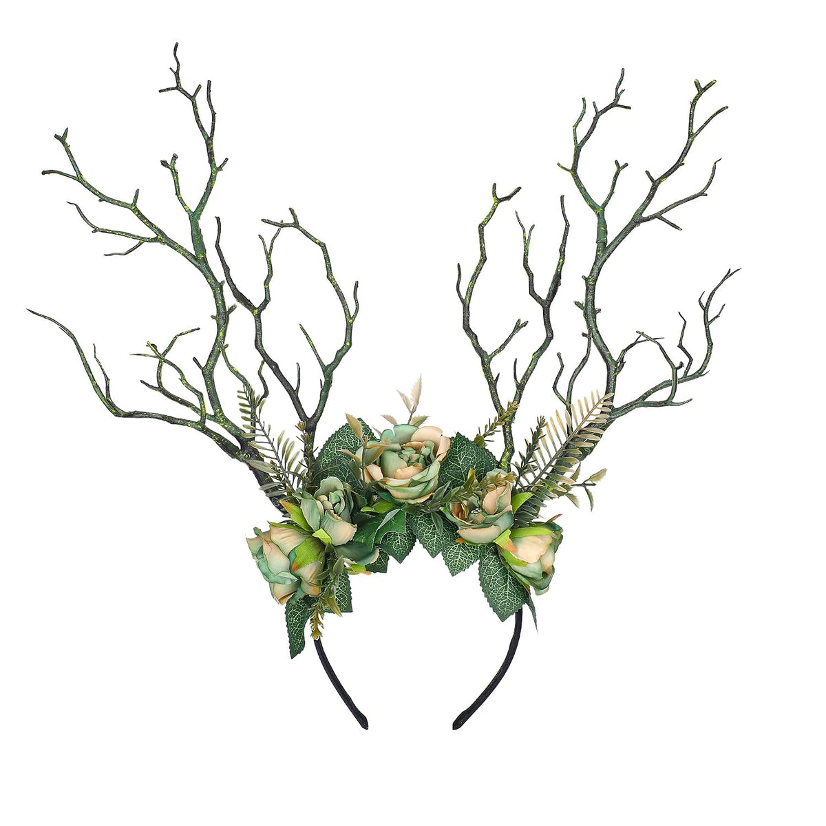 MOSTORY Handmade Green Branch Woodland Flower Crown