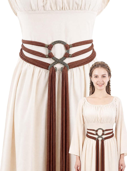 MOSTORY Green Medieval Renaissance Belt, Moon & Star, Women
