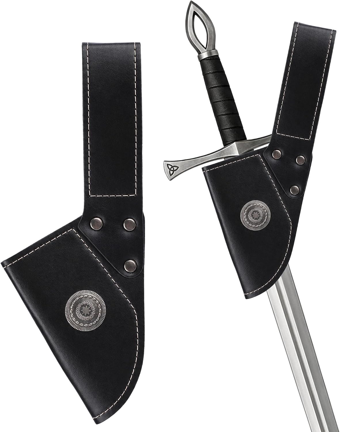 Black Viking Sword Frog Holster for Renfaire Medieval Cosplay – MOSTORY